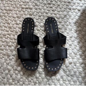 Black Leather Sandals by